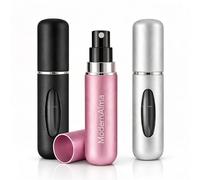 ModernAlma® - Atomizador Perfume Recargable | Atomizador Perfume Viaje Portátil de Aluminio con Ventana | Mini Spray Perfume Recargable para Avión, Bolsillo y Viaje (3, Multicolor 1, 5)