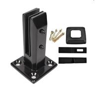 Modernas abrazaderas de vidrio negro para vidrio templado de 3/8 y 1/4 pulgadas, clips de balaustrada de acero inoxidable de 16 cm de alto para valla de jardín, balcón y piscina, soportes de espiga