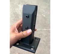 Modernas abrazaderas de vidrio negro para vidrio templado de 3/8 y 1/4 pulgadas, clips de barandilla de acero inoxidable de 16 cm de alto para jardín, balcón, piscina, valla, soportes de barandilla