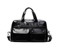 Modernas bolsas de viaje para entrenamiento, espaciosas, interiores, múltiples secciones de almacenamiento, prácticas de poliuretano, cómoda correa para el hombro, bolsas de viaje, Black, Mass Beauty