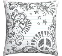 Modernas Funda De Almohada Paz Y Amor De Regreso A Clases 45X45Cm, Funda Cojín Protege contra El Polvo Fundas De Cojines para Dormitorio Sillas Coche