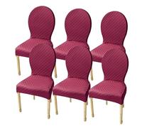 Modernas fundas para sillas con respaldo redondo para comedor, ovaladas, sin reposabrazos, tela suave, se adapta a patas de madera, decoración elegante del hogar (color: blanco)