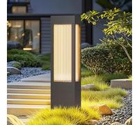 Modernas luces de camino al aire libre, impermeables, de aluminio, para paisaje, antióxido, color negro, cuadrado, farol para jardín, patio, pasarela e iluminación de entrada.