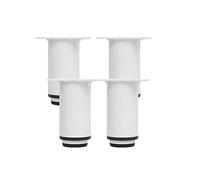 Modernas patas de metal ajustables para mesa, 4 patas de repuesto para mesitas de noche, armarios y taquillas, acero laminado en frío, 8 cm, elegante acabado blanco