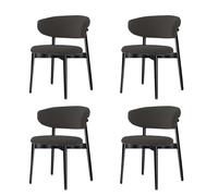 Modernas sillas comedor,sillas tapizadas nogal para cocina y comedor, sillas comedor madera estilo Mid-Century Modern, sillas robustas de formas redondeadas con respaldo curvo B,4PCS