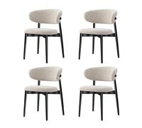 Modernas sillas comedor,sillas tapizadas nogal para cocina y comedor, sillas comedor madera estilo Mid-Century Modern, sillas robustas de formas redondeadas con respaldo curvo E,4PCS