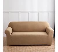 Modernas y elegantes fundas de sofá para sofá de 2 asientos, protector de muebles duradero, 1 pieza con parte inferior elástica de espuma antideslizante (color caqui)