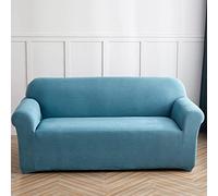 Modernas y elegantes fundas de sofá para sofá de 2 asientos, protector de muebles duradero, 1 pieza con parte inferior elástica de espuma antideslizante (azul lago)