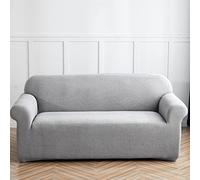 Modernas y elegantes fundas de sofá para sofá de un solo asiento, protector de muebles, funda de sofá de 1 pieza con parte inferior elástica de espuma antideslizante (gris claro)