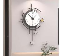 Moderne Grote minimalistische decoratieve wandklokken metalen Frame + Houten wijzerplaat Scandinavische stijl Kunst 59x36cm stille decoratieve klok