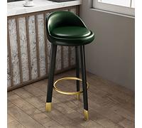 ModernErgonomicBarStoolHighSyntheticLeatherSeatwithfoot & Backrest StylishDiningChairs for HomeCaféPub - 61 cmOrangeA