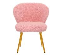 ModernGoldMetalLegVanityChairStylishMakeupStoolfor WomenBackSupportSmallAccentChairElegantArmless DressingStoolfor HomeDecor