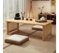 ModernJapaneseFloorCoffeeTableLarge Multifuncional WoodenTeaTable RectangularDesignfor Living & DiningRoomOriginal Wood60x40x30cm(23.6x15.7x11.8 pulgadas)