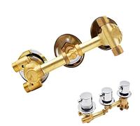 Moderno 2/3/4/5 grifos de ducha termostática con cartucho de cerámica de toque de latón Tres Soporte de control G1/2 "Hilo plateado LWX