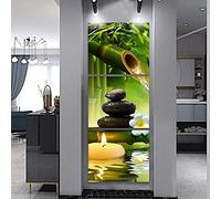 Moderno 3 paneles SPA Zen Stone Flower Canvas Prints Hotel Wall Decor Bamboo Green Pictures Canvas Wall Art para la Decor del hogar Sala de estar 38x38cmx3pcs marco interior