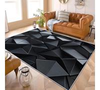 Moderno Alfombra para Decoración Hogar 160x230 cm GeometríA De La IlusióN Visual Antideslizante Alfombra Lavable Interior Tapetes Pelo Corto Negro para Salón, Dormitorio, Comedor Habitación Juvenil