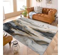 Moderno Alfombra para Decoración Hogar 80x150 cm Pintura Abstracta De Tinta De Estilo Chino. Antideslizante Alfombra Lavable para Salón, Dormitorio, Comedor Blanco GrisáCeo Interior Tapetes Pelo Corto