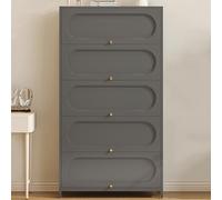 Moderno armario de almacenamiento de metal con puertas plegables, escaparate compacto para el hogar y la oficina, elegante unidad de exhibición independiente, solución de muebles que ahorra espacio