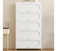 Moderno armario de almacenamiento de metal con puertas plegables que ahorra espacio, vitrina para el hogar y la oficina, versátil para espacios pequeños