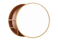 Moderno armario de almacenamiento de pared de baño de madera maciza con luces inteligentes ajustables de tres colores con un solo clic