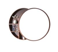 Moderno armario de almacenamiento de pared de baño de madera maciza con luces inteligentes ajustables de tres colores con un solo clic