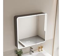 Moderno armario de baño con espejo antivaho, unidad de almacenamiento de medicamentos montado en la pared, ahorro de espacio, solución elegante para lavabo