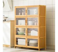 Moderno armario de cocina independiente con 2 puertas y puerta transparente HD que ahorra espacio, para ollas y sartenes, comedor, almacenamiento, 83 x 32 x 170 cm