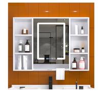 Moderno armario de pared con espejo LED con función antivaho, elegante diseño de baño, solución de almacenamiento que ahorra espacio (80 x 70 cm)