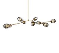 Moderno Arte Hierro Industrial Candelier Mediados Siglo Iluminación Colgante Techo Ajustable para Cocina la Barra del Pasillo, Azul, lámparas (Gris de Humo, 9 Luces)