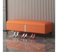 Moderno banco de almacenamiento tapizado con armario grande oculto, asiento rectangular para dormitorio y sala de estar, elegante solución de muebles para el hogar
