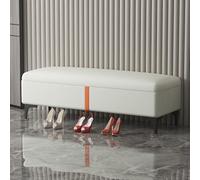 Moderno banco de almacenamiento tapizado con armario grande oculto, elegante otomana rectangular para dormitorio y sala de estar, solución de muebles que ahorra espacio