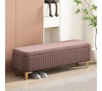 Moderno banco de almacenamiento tapizado con patas doradas para entrada, espacioso reposapiés otomano de 63 x 15.7 x 15.7 pulgadas, ideal para pasillo y decoración elegante del hogar