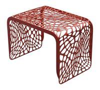 Moderno banco de entrada de metal negro, taburete multifuncional para dormitorio, sala de estar, elegante decoración de interiores y exteriores (rojo, 55 cm)
