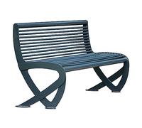 Moderno Banco de parque de metal for exteriores con respaldo, marco de acero resistente de 47,2/59,2/70,8 pulgadas, asiento de ocio for exteriores, for patio, jardín, camino, terraza, fácil de instala