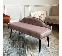 Moderno Banco Otomano Asiento Banco De Entrada Decoración De Muebles,Lujoso Banco De Extremo De Cama con Respaldo,Terciopelo Tapizado Dormitorio Banco Comedor-Rosa 100x40x66cm(39x16x26inch)