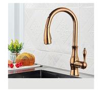 Moderno Black Kitchen Faucet - Toque de mezcla de fregadero con cepillo de control de palanca de una sola palanca de 360 ° Pincel de níquel Diseño elegante para casas contemporáneas Aqiong