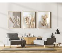 Moderno boho decorativo imágenes de plantas estéticas, paisaje natural playa, arte abstracto, juego de pósteres bohemios, sin marco (50 x 70 cm, 3 unidades, póster 12)