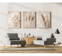 Moderno boho decorativo imágenes de plantas estéticas, paisaje natural playa, arte abstracto, juego de pósteres bohemios, sin marco (40 x 60 cm, 3 unidades, póster 11)
