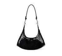 Moderno bolso de mano de red tejida inspirado en Corea para las axilas, asa desmontable, espacioso, práctico para llevar a diario, práctico bolso de mano de moda coreana para mujer, Khaki, One Size