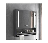 Moderno botiquín con espejo, almacenamiento de baño montado en la pared, gris de 39 pulgadas, para colocar sobre el fregadero, fácil instalación, solución de baño elegante y funcional
