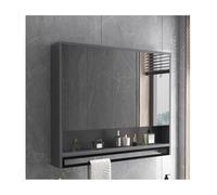 Moderno botiquín de baño con espejo, armario de almacenamiento montado en la pared para fregadero e inodoro, fácil de instalar, elegante acabado gris, 60 cm de ancho
