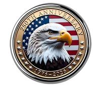 Moderno broche conmemorativo del 250 aniversario de la independencia para uso formal e informal, joyería patriótica de Estados Unidos, One Size, como se describe