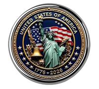 Moderno broche conmemorativo del 250 aniversario de la independencia para uso formal e informal, joyería patriótica de Estados Unidos, One Size, como se describe