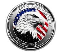 Moderno broche conmemorativo del 250 aniversario de la independencia para uso formal e informal, joyería patriótica de Estados Unidos, One Size, como se describe