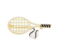 Moderno broche de aleación de raqueta de tenis, cierre ligero, ideal para estilos de vida activos y atuendos, accesorio de joyería deportiva