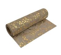 MODERNO Camino de mesa decorativo con estrellas en oro (28 cm x 5 m), camino de mesa de alta calidad en aspecto de yute para Navidad y Adviento, decoración festiva para ocasiones festivas