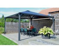 Moderno cenador metálico Palermo 4,3 x 4,3 m Palram - Canopia Heat Block antracita