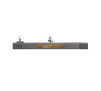 Moderno centro de entretenimiento flotante, Modern Luxury Floating TV Stand with Led Light, Wall Mounted TV Cabinet for Under TVs, Floating Media Console with Glass door and Storage Drawer Mueble de T