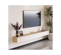 Moderno Centro de entretenimiento flotante moderno, soporte for TV montado en la pared con cajones, gabinete almacenamiento minimalista for debajo los televisores Consola de TV(Blanco,220x24x20cm)