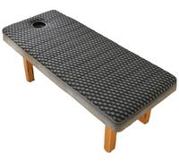 Moderno Colchón de Espuma Viscoelástica for Cama de Belleza con orificio for el rostro, Lujo Protector de Colchón for Camilla de Masaje de SPA con Orificio Respirar(Negro,190x80x4cm)